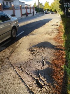 Las raíces de los árboles estaban produciendo importantes daños en la calzada, lo que dificultaba el tráfico. // CharryTV