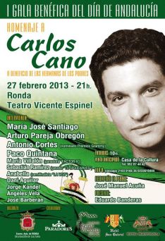 Cartel de la gala benéfica con la que además se homenajeará a Carlos Cano. // CharryTV
