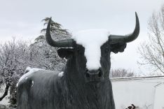 El monumento fue inaugurado en 2005 y es una obra del escultor Nacho Martín. // CharryTV