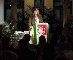 Intervención de la candidata andalucista Isabel Mª Barriga.  // CharryTV