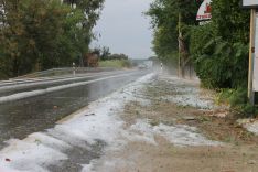 Los conductores que han pasado por este tramo de la carretera han tenido que poner especial cuidado. // CharryTV