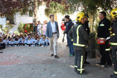 Siete efectivos del Parque de Bomberos de Ronda han dirigido el simulacro. // CharryTV