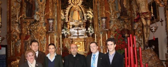 Dentro del Santuario de la Virgen de la Paz se han dedicado unas palabras a Pedro González. // CharryTV