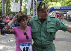 Celesia Guerreiro, última marchadora en llegar a la Alameda del Tajo. // CharryTV