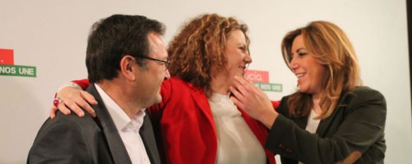 Valdenebro junto a la presidenta Susana Díaz y Miguel Ángel Heredia, secretario general PSOE en Málaga. // CharryTV