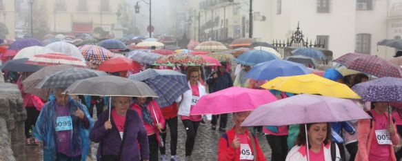 Cerca de mil rondeñas plantan cara a mal tiempo en la Marcha Solidaria de la Mujer, Los fondos se han destinado a la familia de Nerea y Javi, dos niños que padecen el Síndrome de Peters, 27 Apr 2015 - 16:40