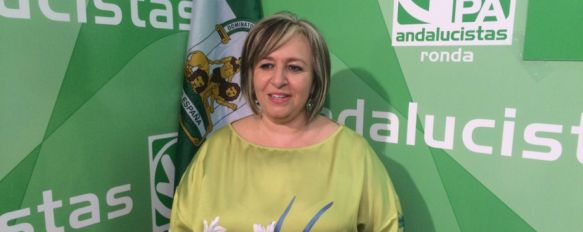 Isabel María Barriga en la sede del Partido Andalucista. // CharryTV