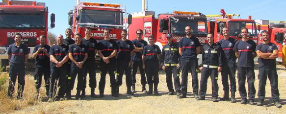 Tres de los cinco bomberos que participarán en esta iniciativa son rondeños // Consorcio Provincial de Bomberos