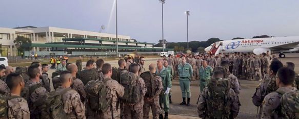 El contingente partió ayer desde el aeropuerto de Jerez de la Frontera.  // CharryTV