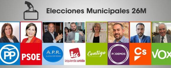 La carrera por la alcaldía de Ronda contará con ocho candidatos , Ciudadanos y VOX han presentado hoy sus listas ante la Junta Electoral de Zona y se unen a PSOE, PP, IU, Alianza por Ronda, Podemos y Contigo Ronda , 22 Apr 2019 - 17:46