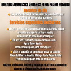 Horario y parados de las líneas de autobús habilitadas para los días de feria. // CharryTV