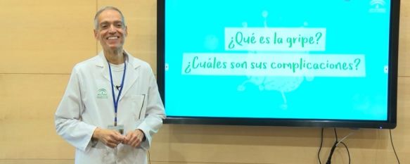 El epidemiólogo del Área Sanitaria de la Serranía, Carlos Lebrún, explica que la gripe se transmite por vía aérea o al entrar en contacto con objetos utilizados previamente por personas contagiadas. // CharryTV