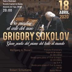 Cartel de presentación del concierto de Sokolov en Ronda. // CharryTV