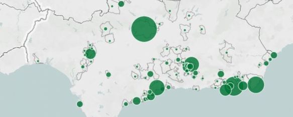 Mapa de diagnosticados por PCR en Andalucía durante la última semana  // Junta de Andalucía