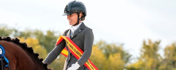 Pese a las consecuencias de la crisis sanitaria, la rondeña pudo competir en Segovia el pasado mes de agosto con su potro de cuatro años Drago. // María Carnerero