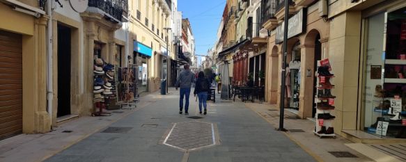 La alcaldesa de la ciudad no ha precisado la fecha en que se completará esta primera fase del entoldado de la céntrica calle. // Juan Velasco