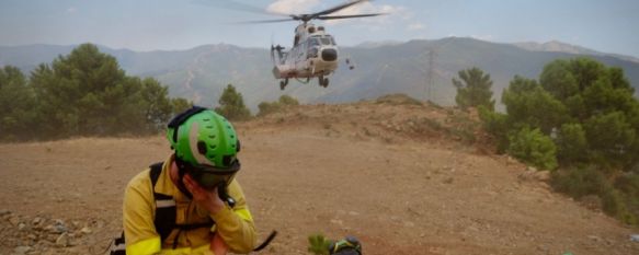 Casi mil efectivos y medio centenar de medios aéreos luchan contra el incendio, La lluvia, elemento de esperanza en el control de un fuego que se aproxima a Casares después de arrasar casi 8.000 ha, 13 Sep 2021 - 11:48