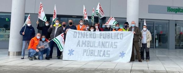 Los trabajadores se han vuelto a manifestar en el mismo punto y tramo horario que la pasada semana para exigir que se cumplan sus derechos // CC.OO. 