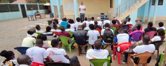 Sánchez durante una formación en la provincia de Cabo Delgado. // José Antonio Sánchez