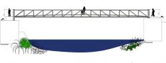 El diseño contempla la creación de dos cerchas de acero de 31,40 metros, conectadas por vigas trasversales // Diputación de Málaga 