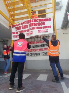 Los empleados de ASM llevan meses reclamando mejoras laborales y reclamando que el servicio sea gestionado directamente por el SAS // Paloma González 