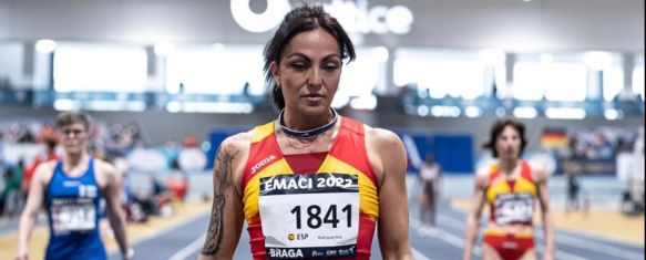 Nuestra paisana, durante su participación en el Campeonato de Europa Máster de Atletismo en pista cubierta. // SR