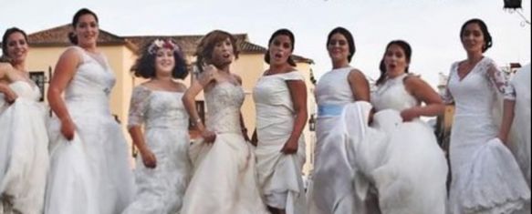 Imagen del cartel del evento, con mujeres vestidas de novia en el Puente Nuevo // CharryTV