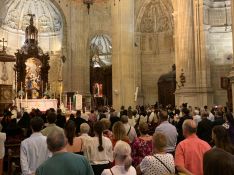 Todas las agrupaciones participaron en la misa oficiada en la iglesia de Santa María la Mayor // CharryTV