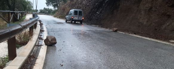 La lluvia provoca desprendimientos en varias carreteras del Valle del Genal , En esta zona se han superado los 100 litros en las últimas 24 horas. En Ronda, las precipitaciones no han ocasionado incidencias destacables. , 09 Dec 2022 - 19:12