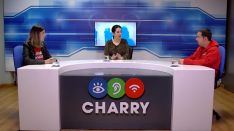 Marco Antonio Tornay y Cristina Lobato en el plató de Charry TV.  // CharryTV