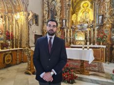Miguel Ángel Romero, Hermano Mayor de la Aurora, en el Santuario de la Virgen de la Paz.  // CharryTV
