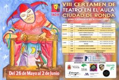 Cartel oficial del VIII Certamen de Teatro en el Aula // IES Rodríguez Delgado