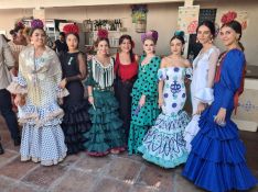 Las Damas Goyescas en el Cocido Rondeño de Feria que ofreció el Club La Torrecilla.  // Vanessa Melgar. 