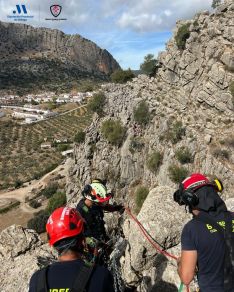 El accidente se produjo en la tarde de ayer en el cerro del Hacho.  // CPB de Málaga
