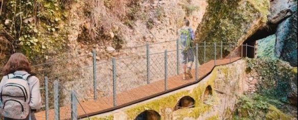 La pasarela discurrirá a tres metros del fondo del cauce del río, con un recorrido de 500 metros y 1,20 metros de anchura // Ayuntamiento de Ronda