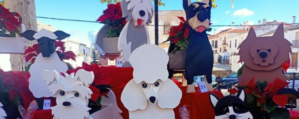 La A.VV. del Barrio de San Francisco fomenta el consumo en sus comercios, Entrega maceteros con formas de animales, de perros, principalmente; y pascueros a los establecimientos de la zona para su decoración, 04 Dec 2023 - 15:12