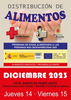 El 14 y 15 de diciembre será el reparto de alimentos // CharryTV