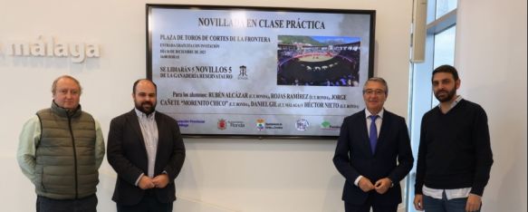 Cuatro novilleros rondeños torearán este sábado en Cortes, Participarán los alumnos de la Escuela Taurina de Ronda Rubén Alcázar, Cayetano Rojas Ramírez, Héctor Nieto y Jorge Cañete ‘Morenito Chico’, junto con Daniel Gil, de la Escuela Taurina de Málaga, 15 Dec 2023 - 13:16