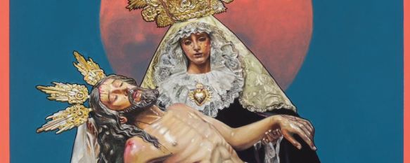 En el centro de la imagen, Nuestra Señora de las Angustias y Cristo de la Buena Muerte.  //  