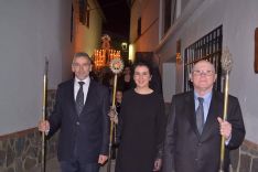 Imagen del año 2017 en la que aparece con el alcalde actual de la localidad, Diego Sánchez y la concejala Miriam Sánchez  // Ayuntamiento de Montejaque
