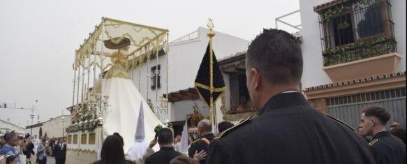 La Virgen de la Paloma, titular de la Hermandad de la Pollinica, pudo salir a las calles de Ronda // CharryTV