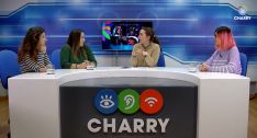 Raquel Ortega, Zaira Ordóñez y Cristina Lobato en el plató de Charry TV.  // CharryTV
