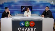 Los letristas de la agrupación en el plató de Charry TV.  // CharryTV