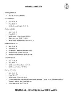 Horarios previstos.  // CharryTV