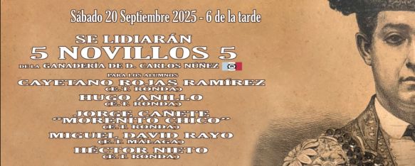 La Diputación impulsa una novillada en clase práctica en Cortes de la Frontera, Será el sábado 20 de noviembre, a las 18:00 horas, con alumnos…, 15 Sep 2025 - 08:07