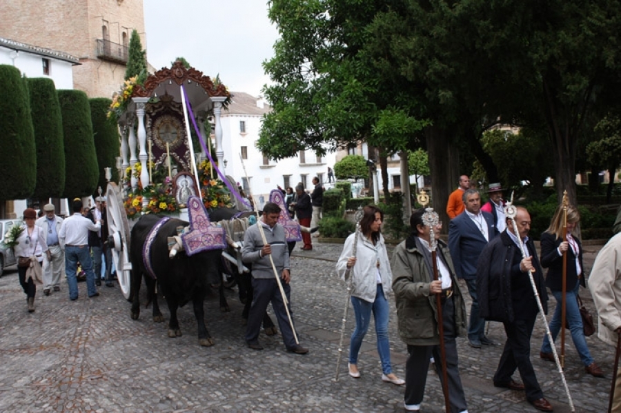 La Hermandad iniciaba su peregrinaje hacia la aldea de la Blanca Paloma el pasado domingo.