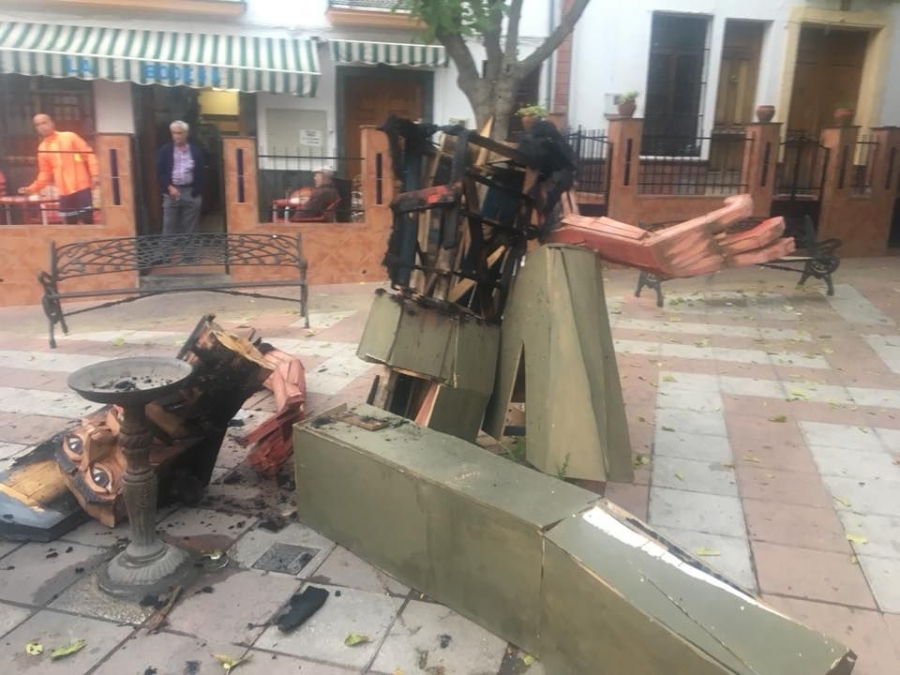 Imagen de la escultura tras los hechos vandálicos.