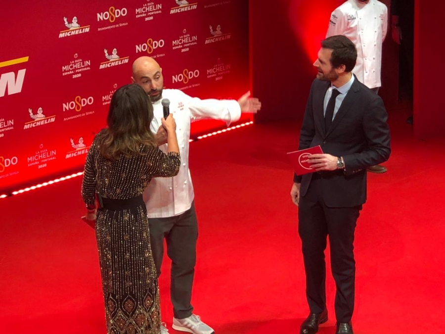 Benito Gómez durante la Gala de Guía Michelín celebrada anoche en Sevilla.