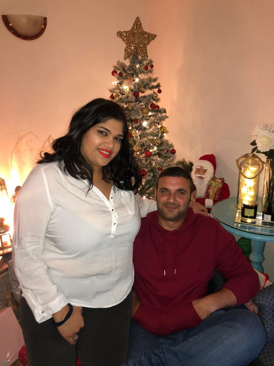 En la imagen Vicente y su mujer, días antes del accidente.