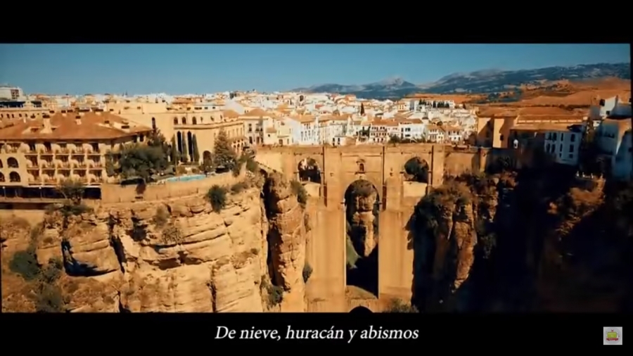 Fotograma del anuncio en el que aparece el Tajo y el Puente Nuevo de Ronda.